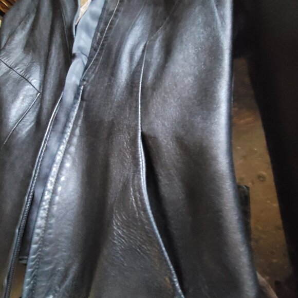 Vintage 2000s Plein Sud Black Leather Jacket by Faycal Amor - Luxe Cropp… - Picture 10 of 15